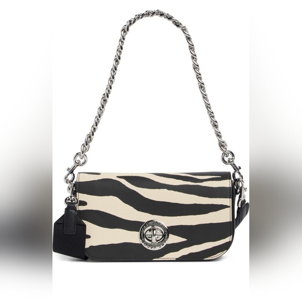 Marc Jacobs Zebra Print Signet Turnlock Shoulder Bag.